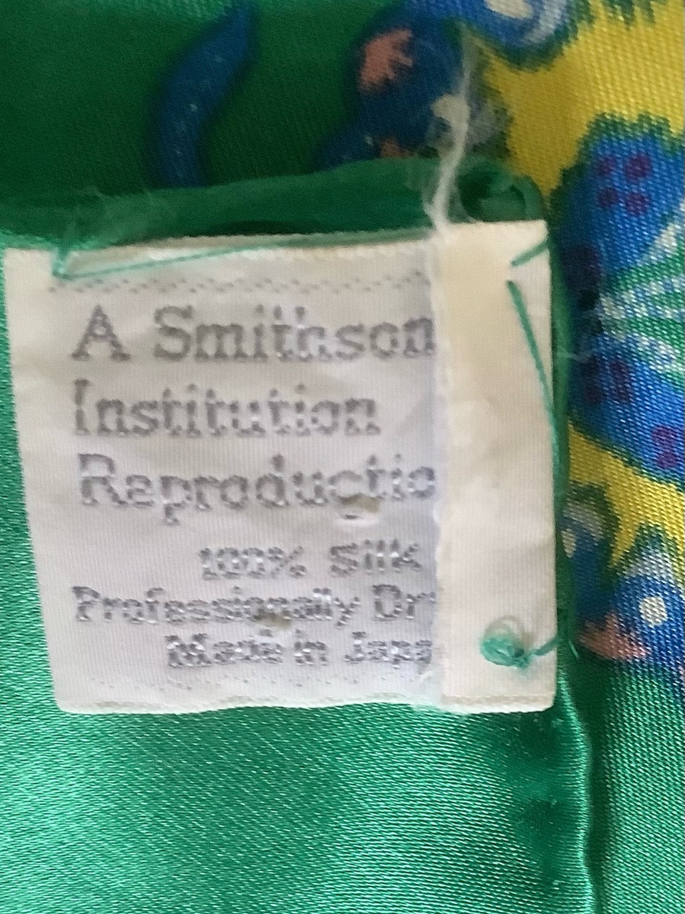 Smithsonian Institution Reproduction Green Butterfly Print Silk Scarf - Picture 13 of 13